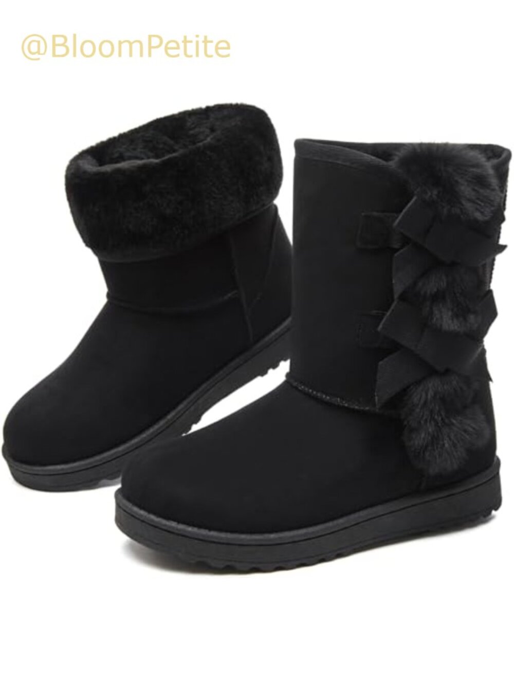 Women's Mid-Calf Winter Boots Faux Fur Lined Pull-On Snow Boots